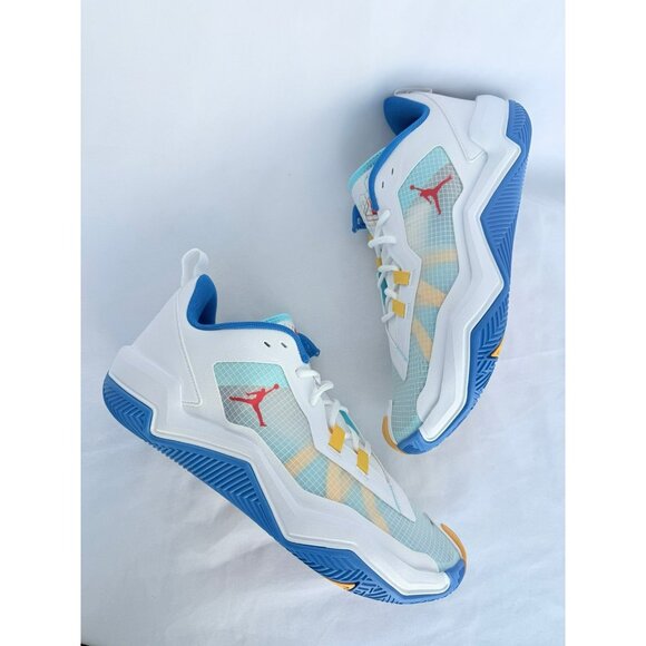 13 MEN'S NIKE JORDAN 1 ONE TAKE 4 WHITE BLUE DO7193-164 BASKETBALL SNEAKERS - Picture 1 of 9